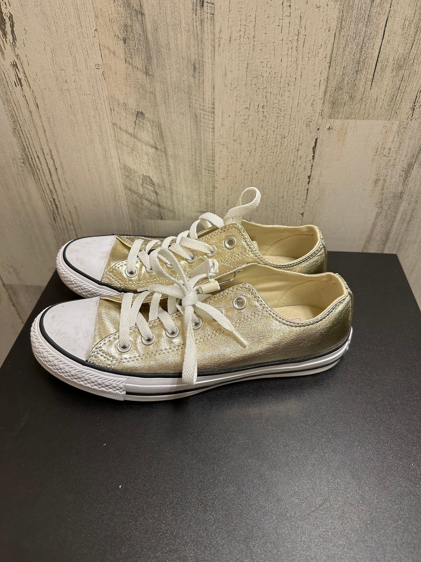 Gold Shoes Flats Converse, Size 8