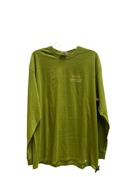 Top Long Sleeve By Simply Southern In Green, Size: Xl