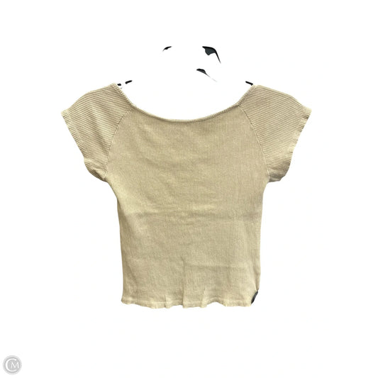 Top Short Sleeve By Aerie In Tan, Size: M
