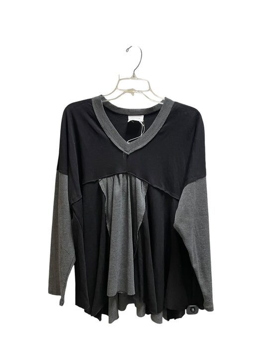 Top Long Sleeve By Andree By Unit In Black, Size: S