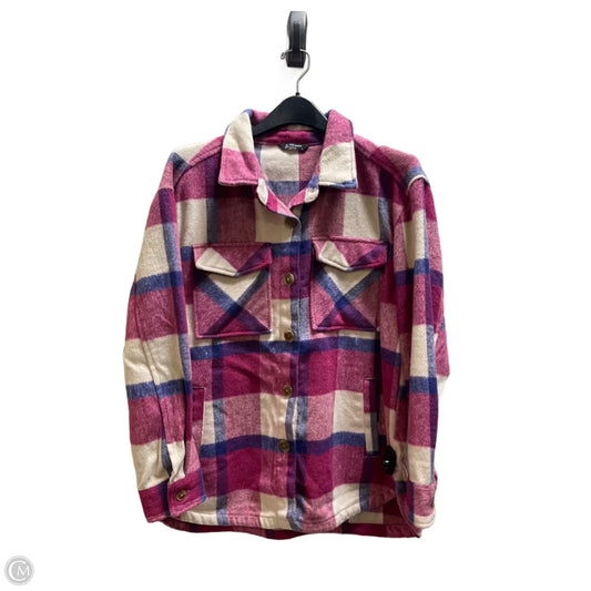 Jacket Fleece By Members Mark In Plaid Pattern, Size: M
