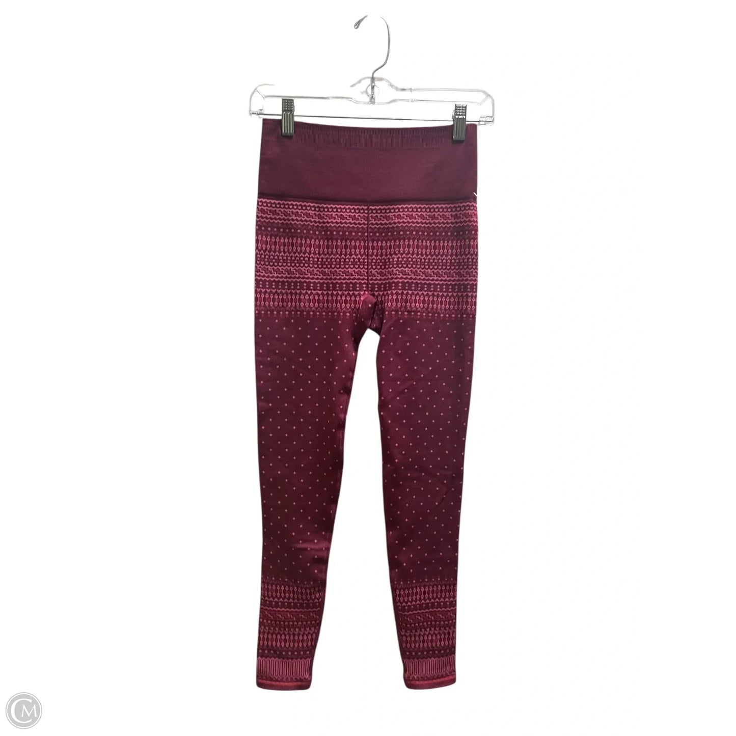 Athletic Leggings By Fabletics In Maroon, Size: S