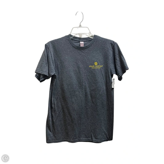 Top Short Sleeve By Simply Southern In Grey, Size: S
