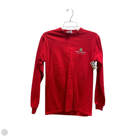 Top Long Sleeve By Simply Southern In Red, Size: S