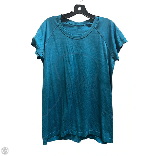 Athletic Top Short Sleeve By Lululemon In Blue, Size: L