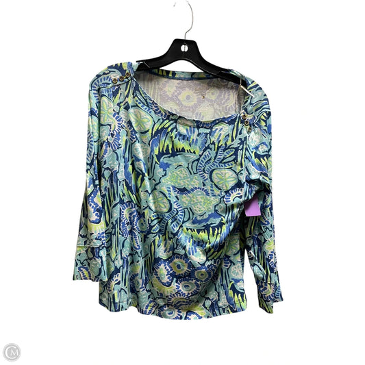 Top Short Sleeve Designer By Lilly Pulitzer In Blue, Size: L