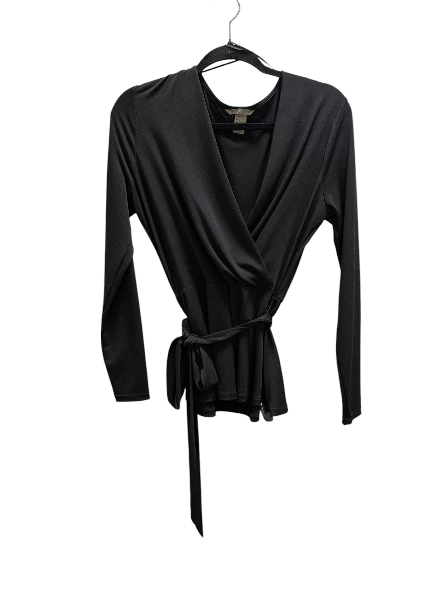 Top Long Sleeve By H&m In Black, Size: S