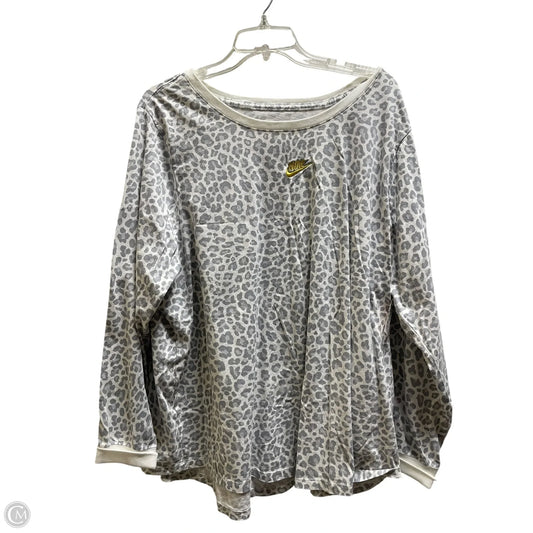Top Long Sleeve By Nike Apparel In Animal Print, Size: 3x