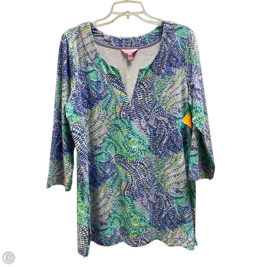 Top Long Sleeve Designer By Lilly Pulitzer In Blue, Size: L