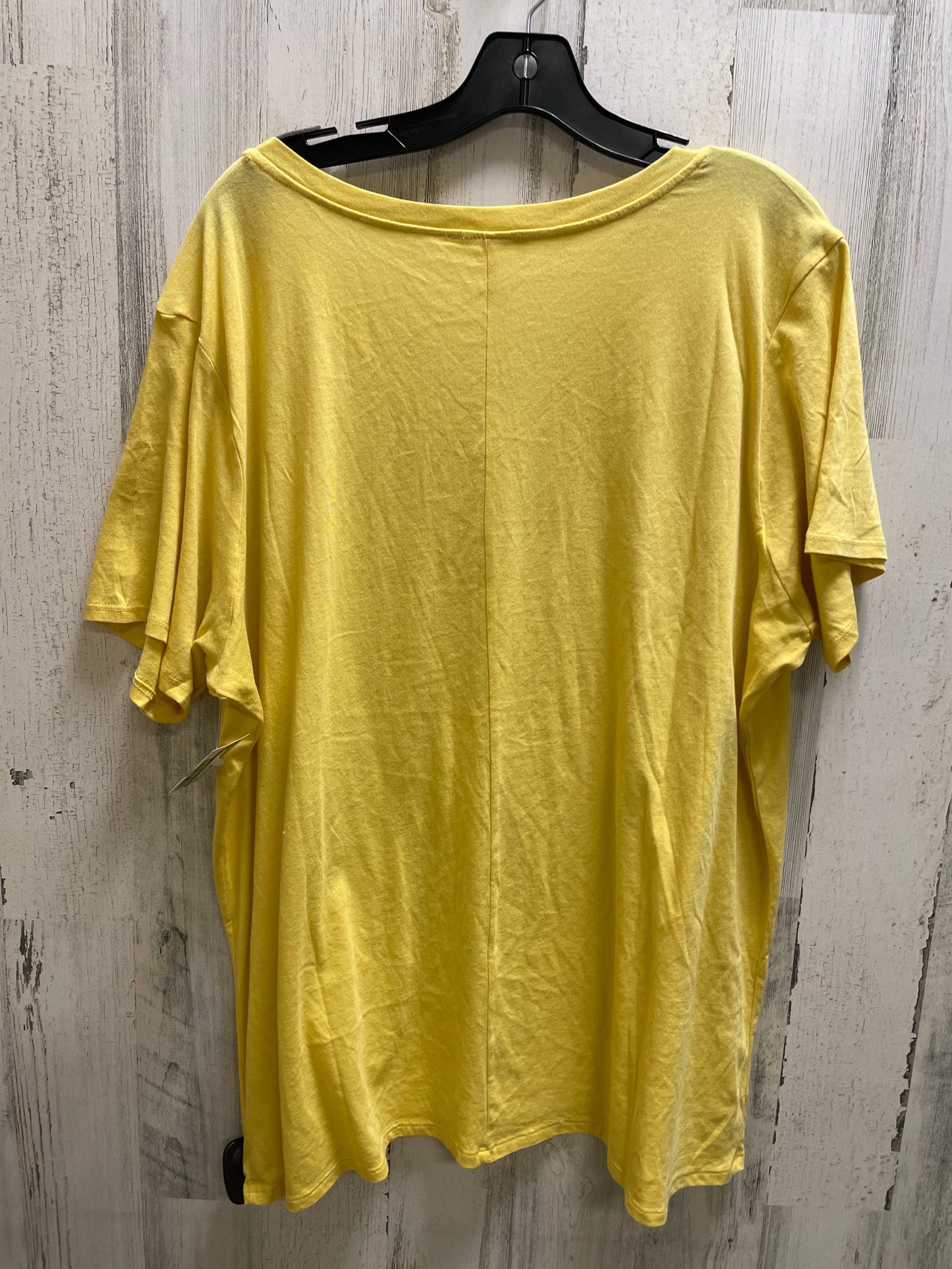 Top Short Sleeve By Zenana Outfitters In Yellow, Size: 2x