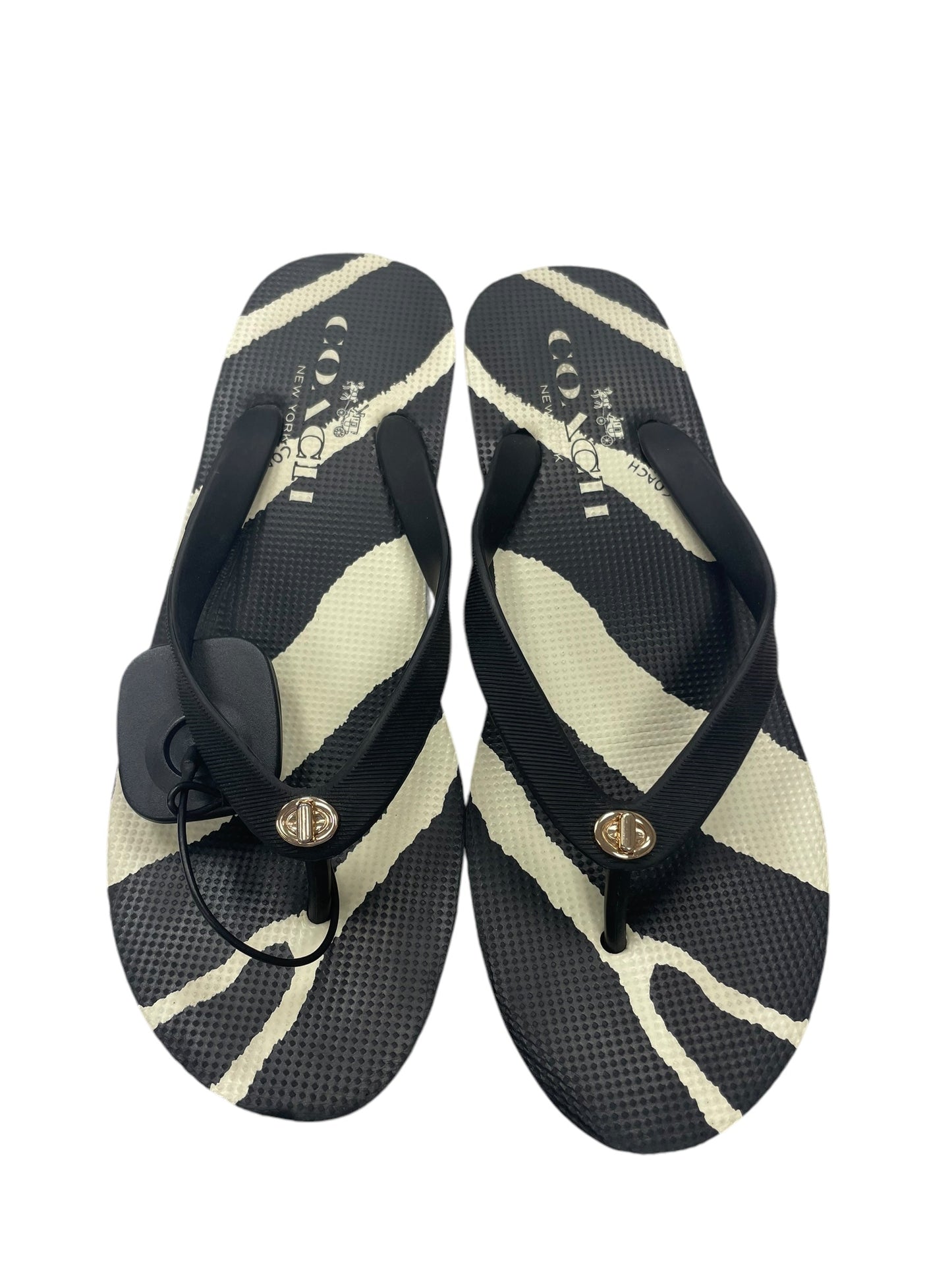 Sandals Flip Flops By Coach In Black, Size: 7