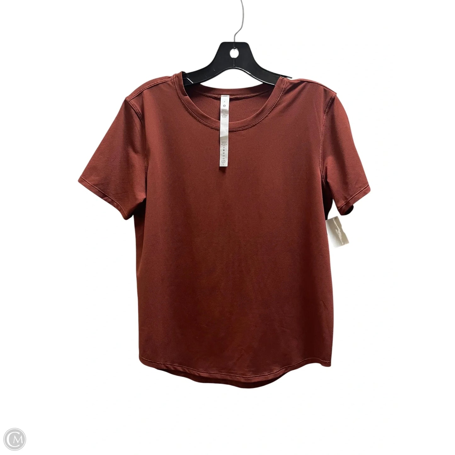 Athletic Top Short Sleeve By Lululemon In Brown, Size: 8