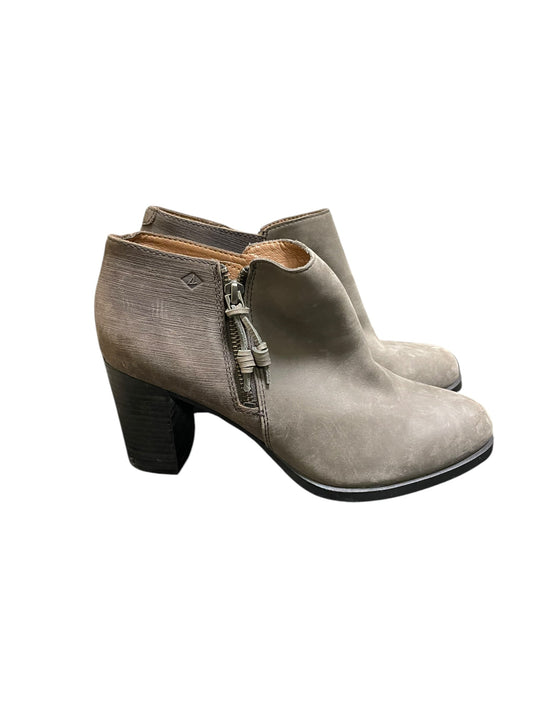 Boots Ankle Heels By Sperry In Grey, Size: 9.5