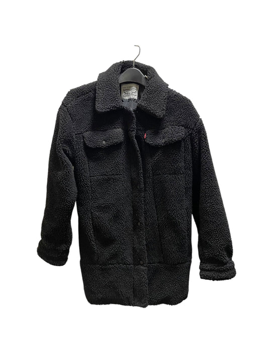 Coat Faux Fur & Sherpa By Levis In Black, Size: M