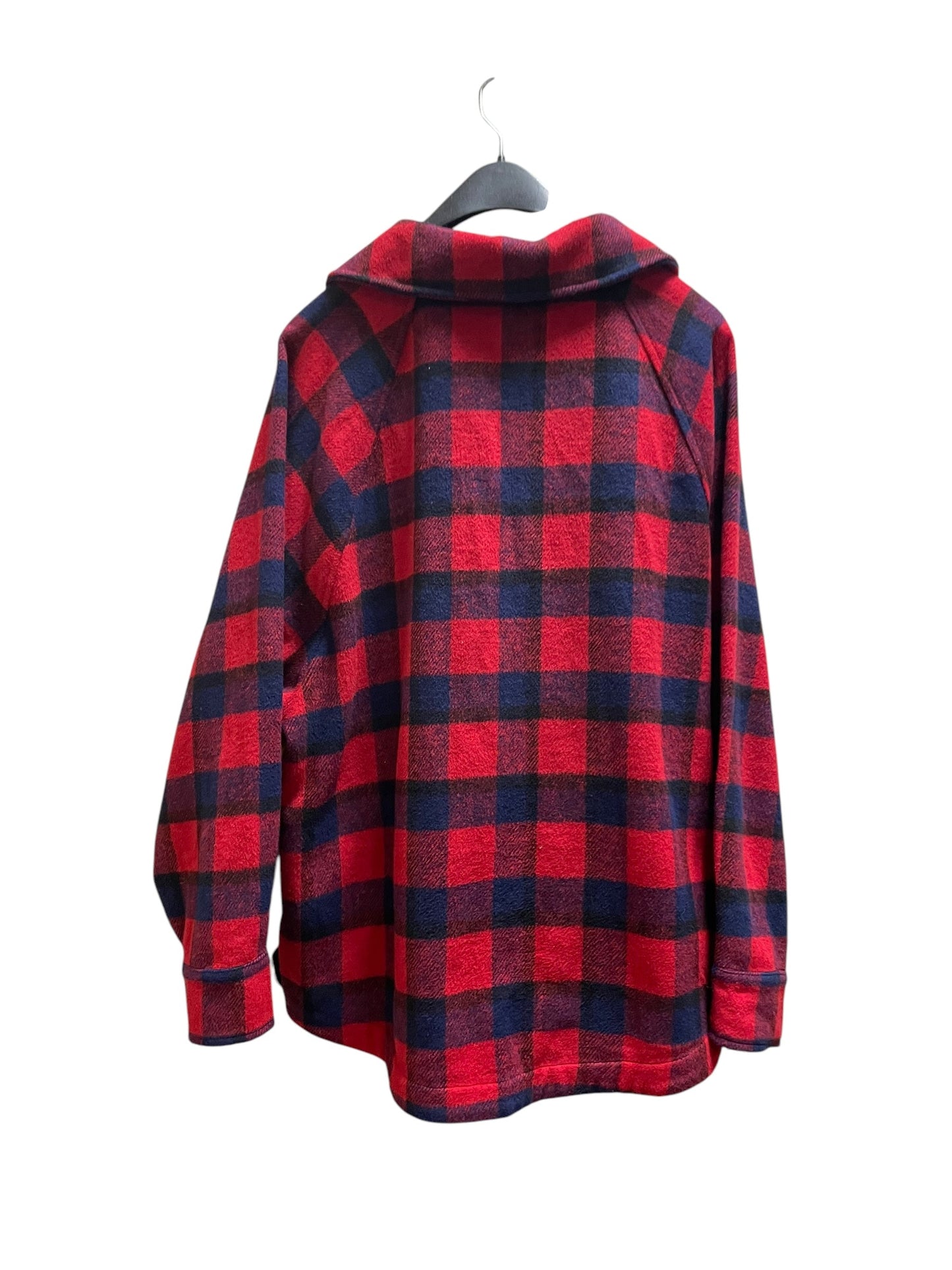 Jacket Fleece By Altard State In Plaid Pattern, Size: L