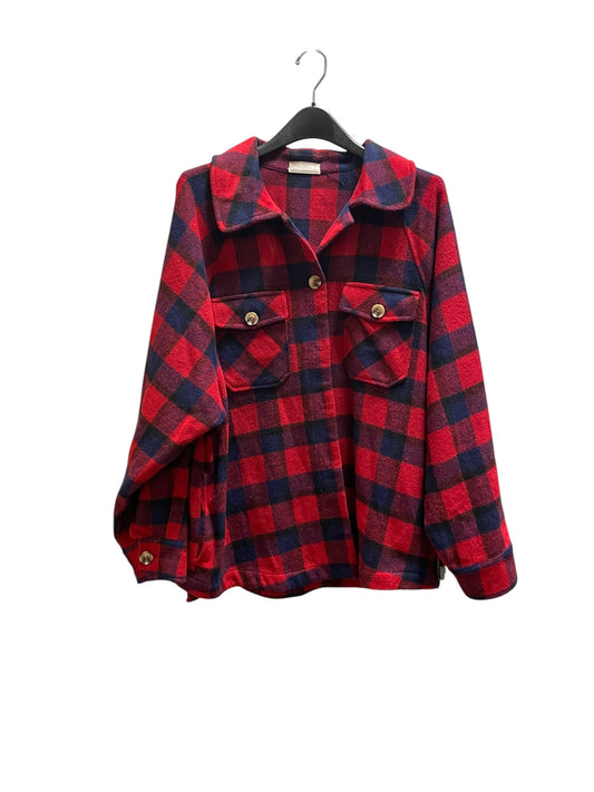 Jacket Fleece By Altard State In Plaid Pattern, Size: L