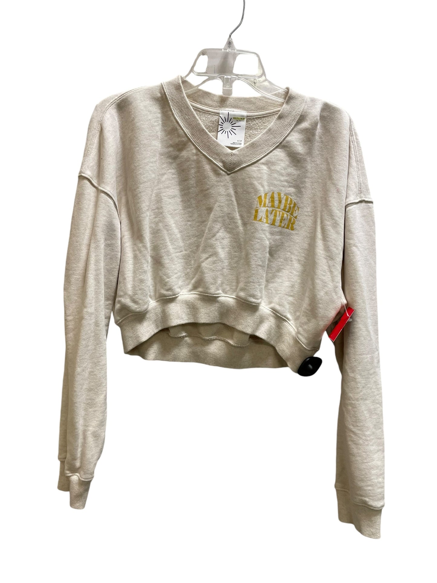 Sweatshirt Crewneck By Aerie In Tan, Size: S