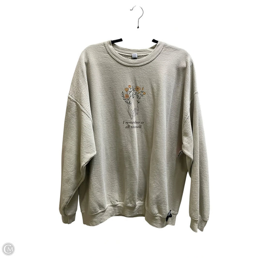 Sweatshirt Crewneck By Clothes Mentor In Tan, Size: 2x