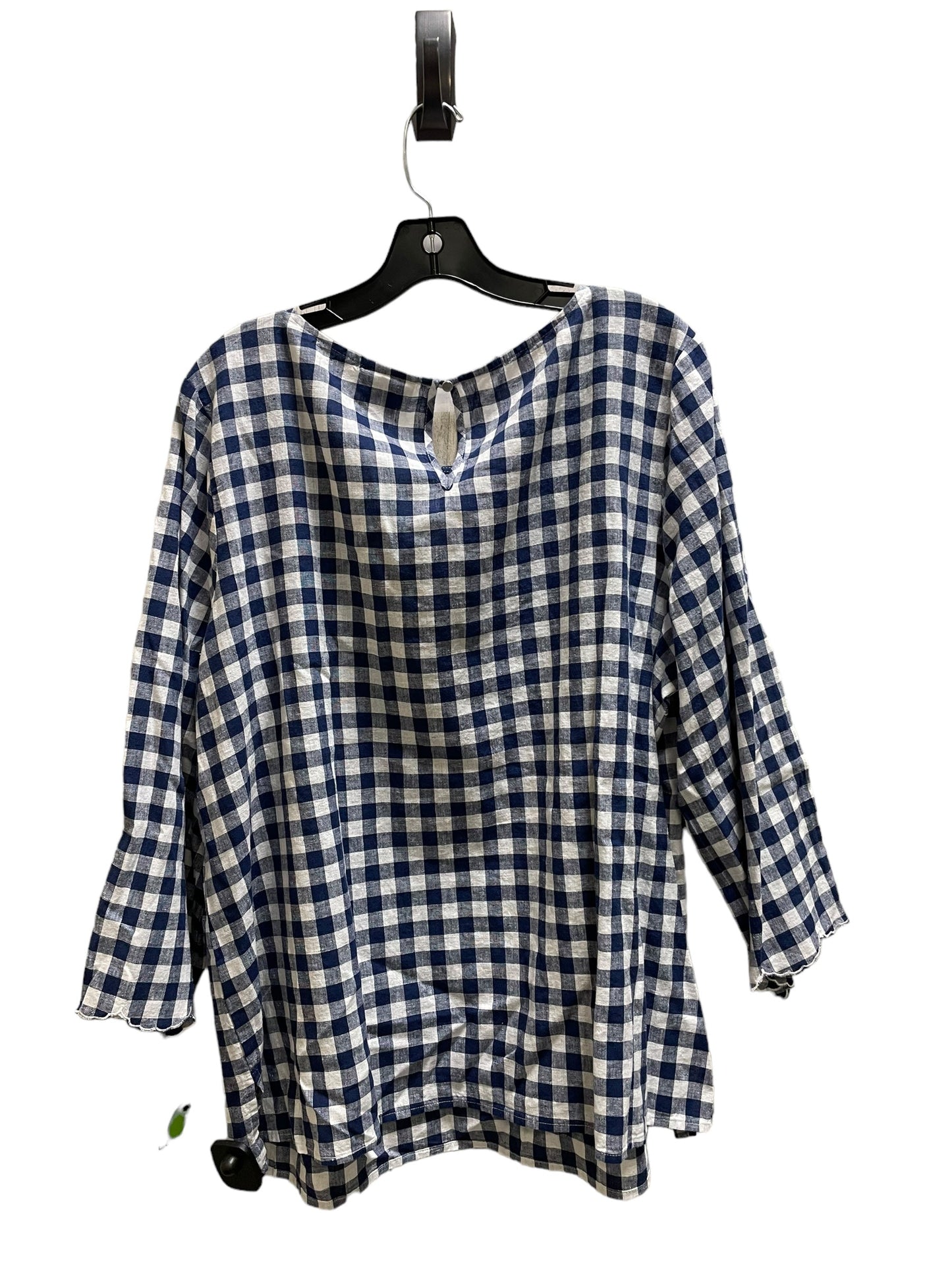 Top Long Sleeve By Liz Claiborne In Blue, Size: Xl