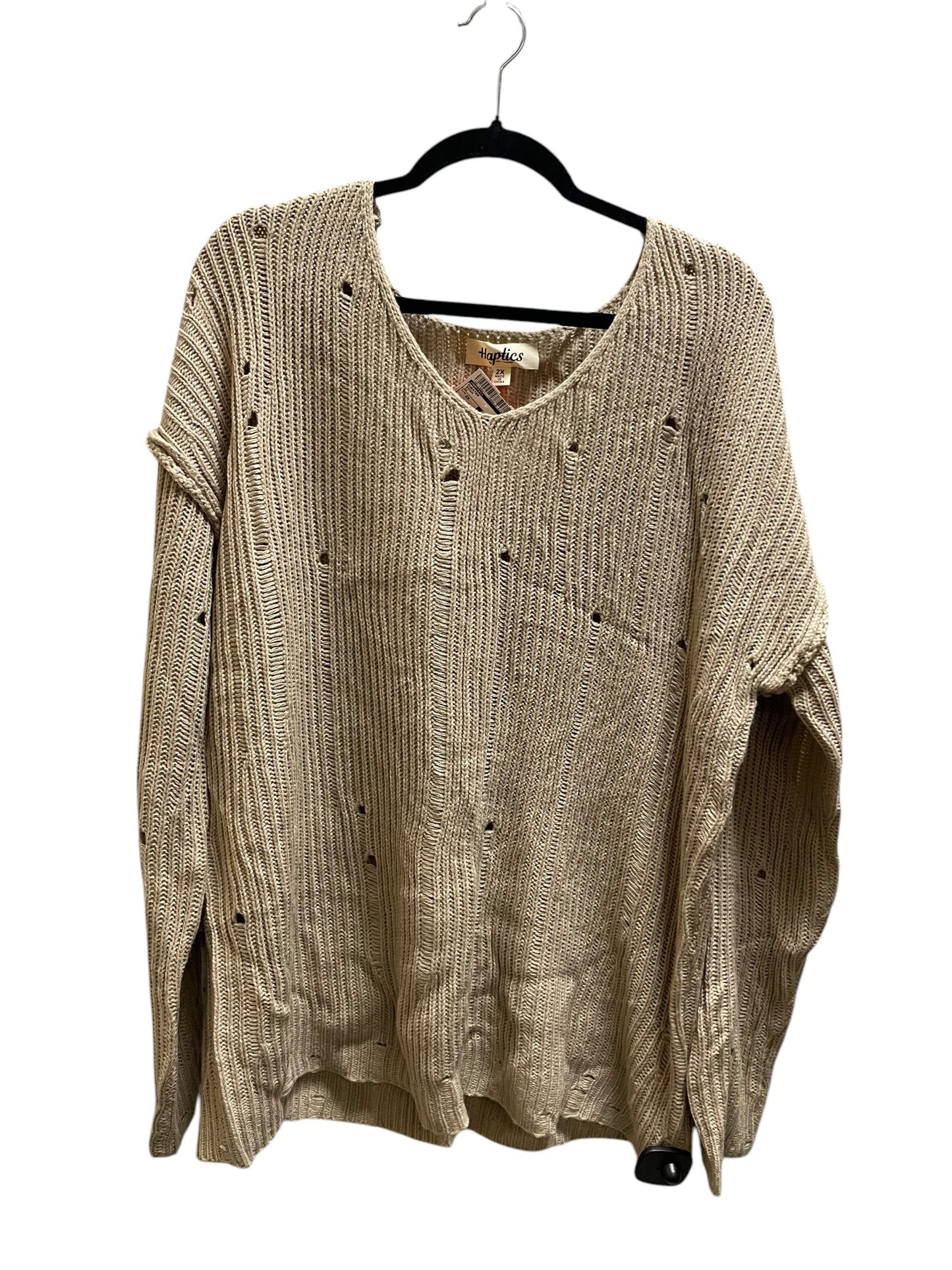 Sweater By Haptics In Brown, Size: 2x