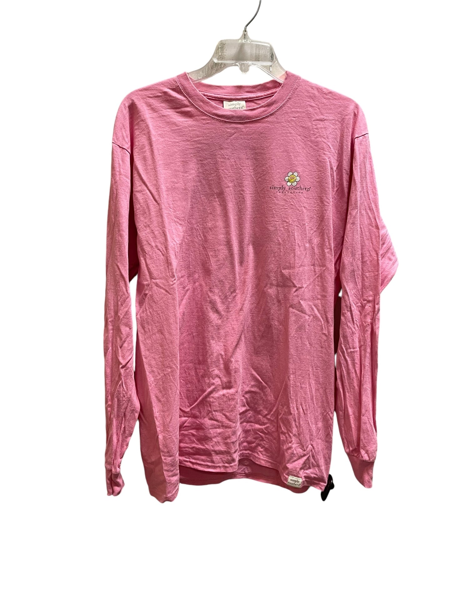 Top Long Sleeve By Simply Southern In Pink, Size: M