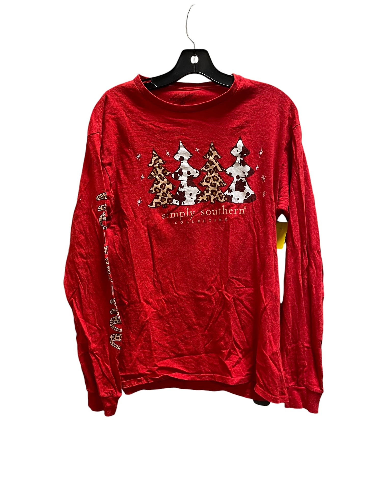 Top Long Sleeve By Simply Southern In Red, Size: M