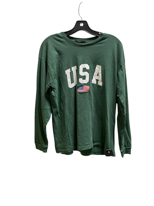 Top Long Sleeve By Forever 21 In Green, Size: S