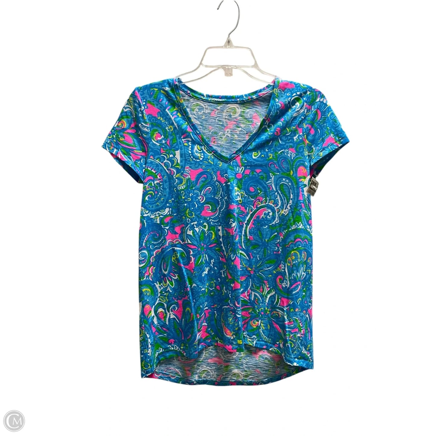 Top Short Sleeve Designer By Lilly Pulitzer In Blue, Size: Xs