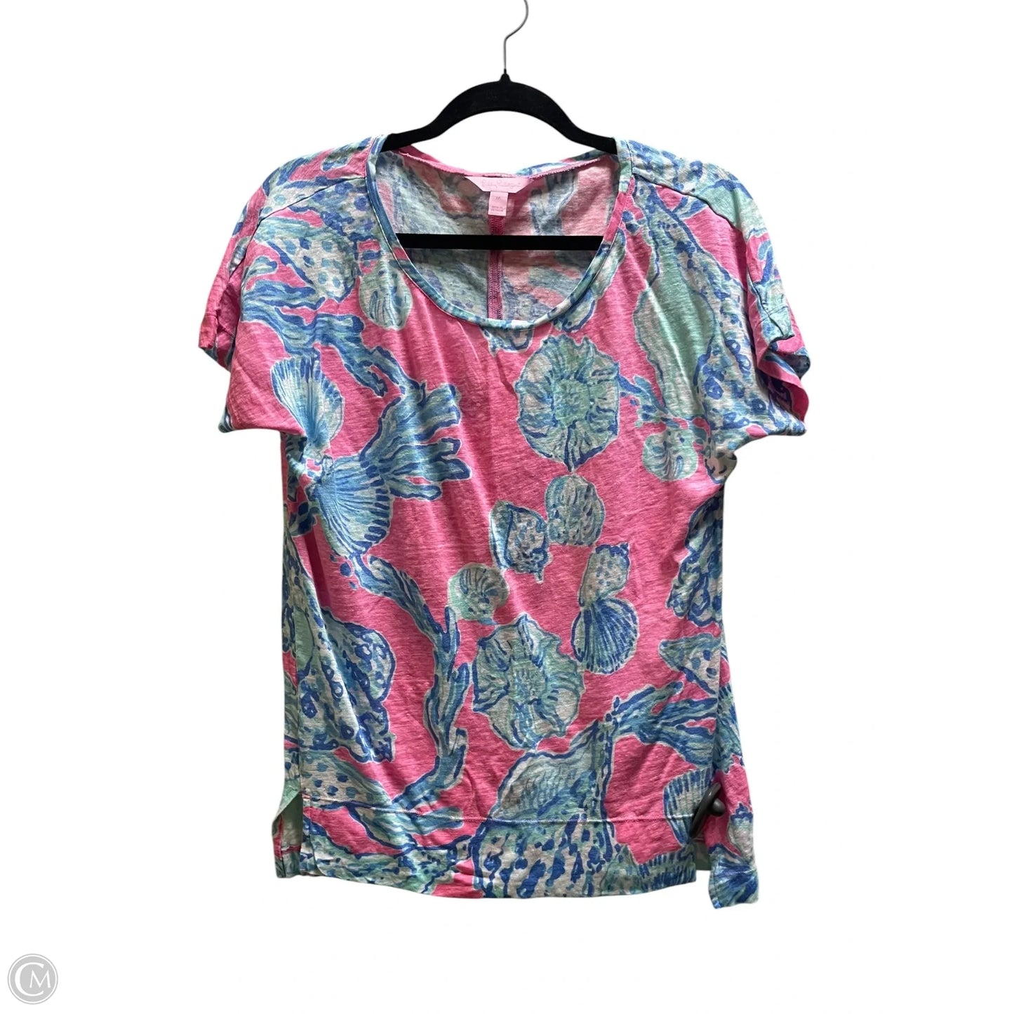 Top Short Sleeve Designer By Lilly Pulitzer In Pink, Size: M