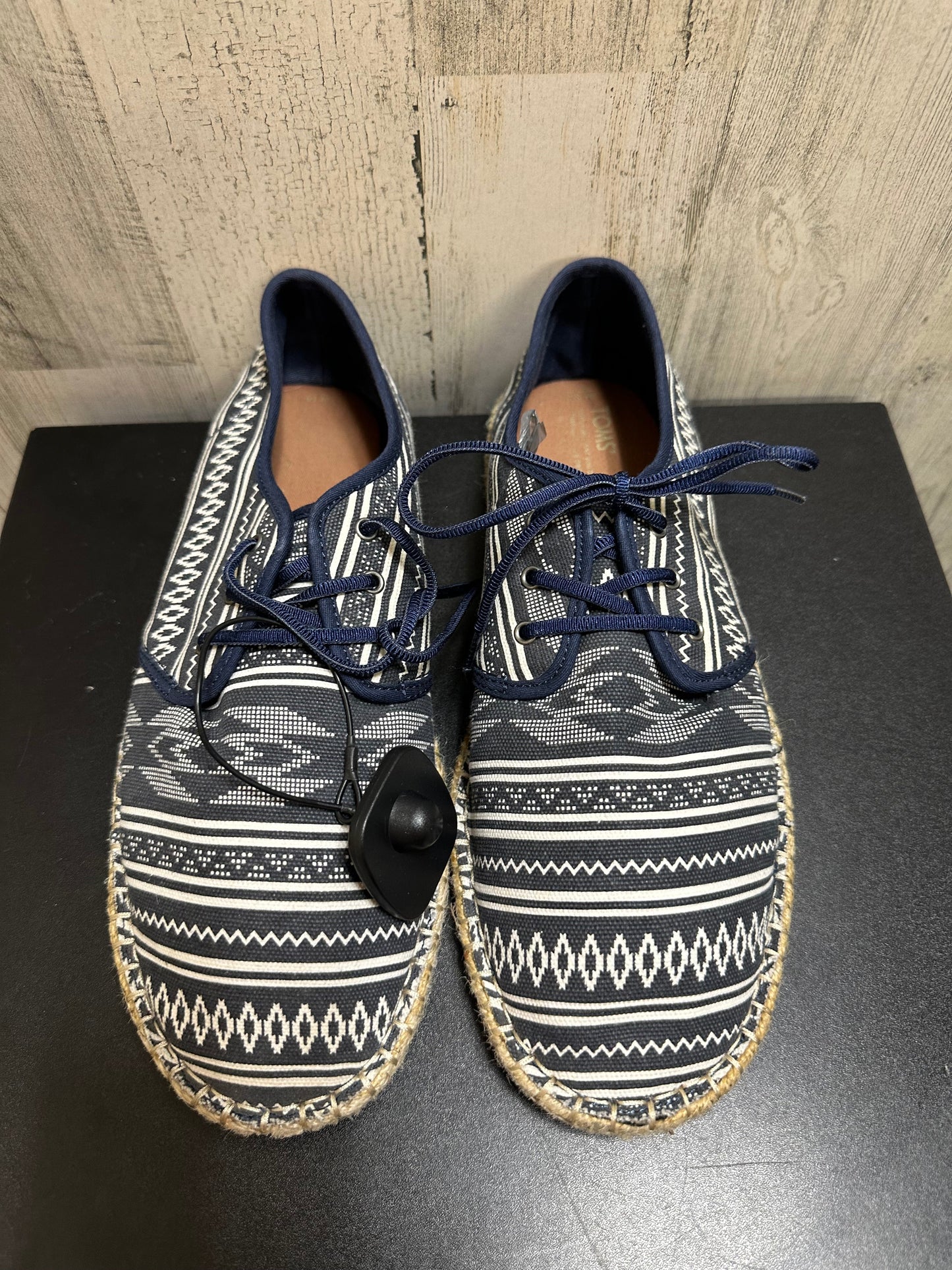 Blue Shoes Flats Toms, Size 10