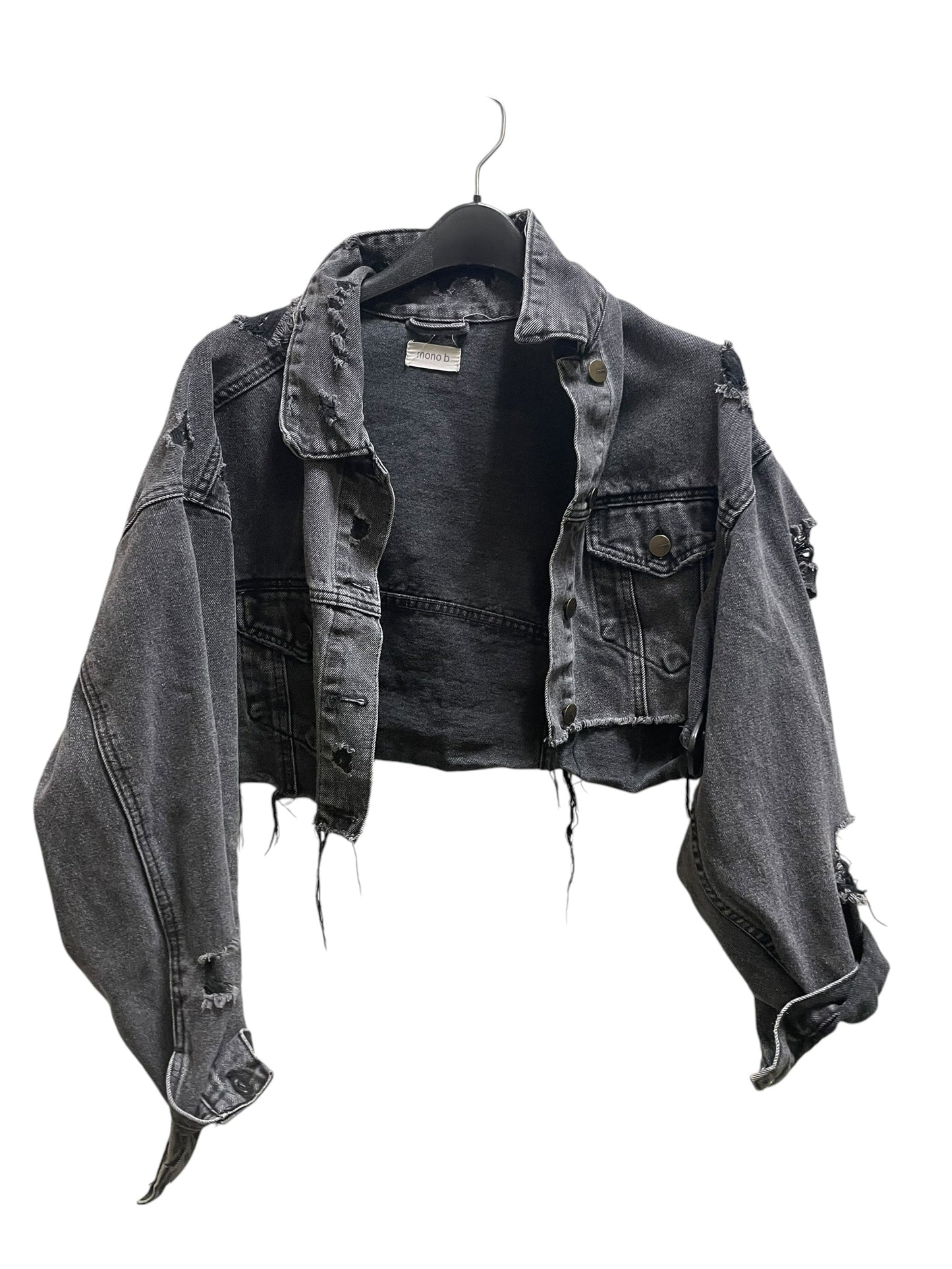 Jacket Denim By Mono B In Black, Size: S