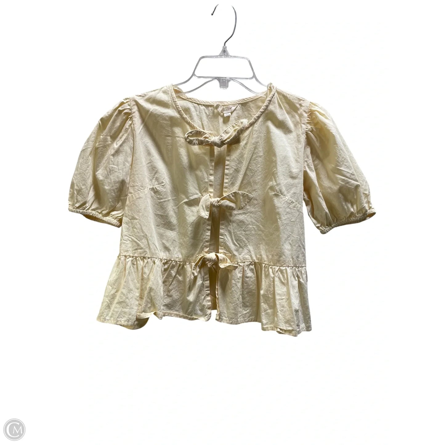 Top Short Sleeve By Sim & Sam In Yellow, Size: Xs