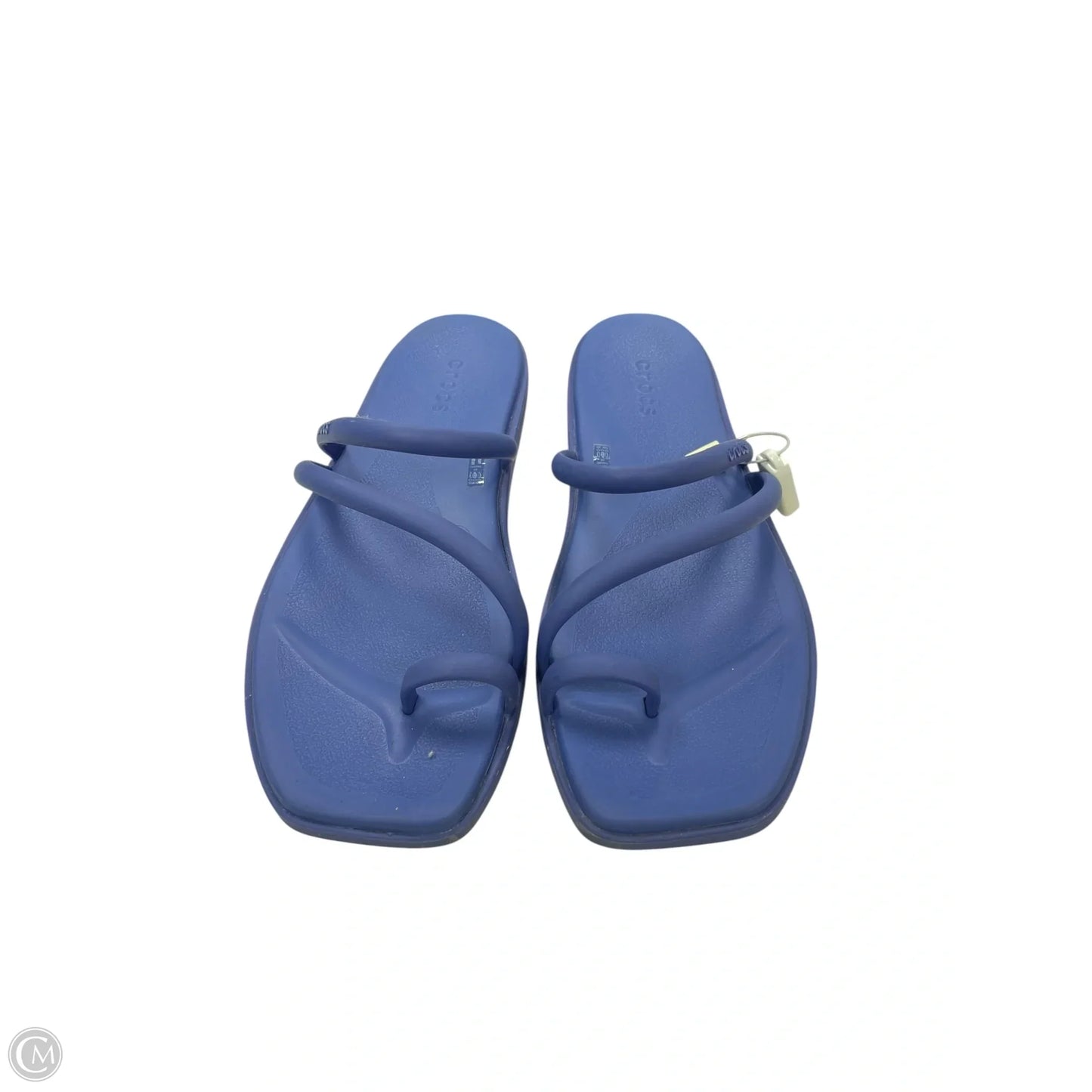 Sandals Flip Flops By Crocs In Blue, Size: 9