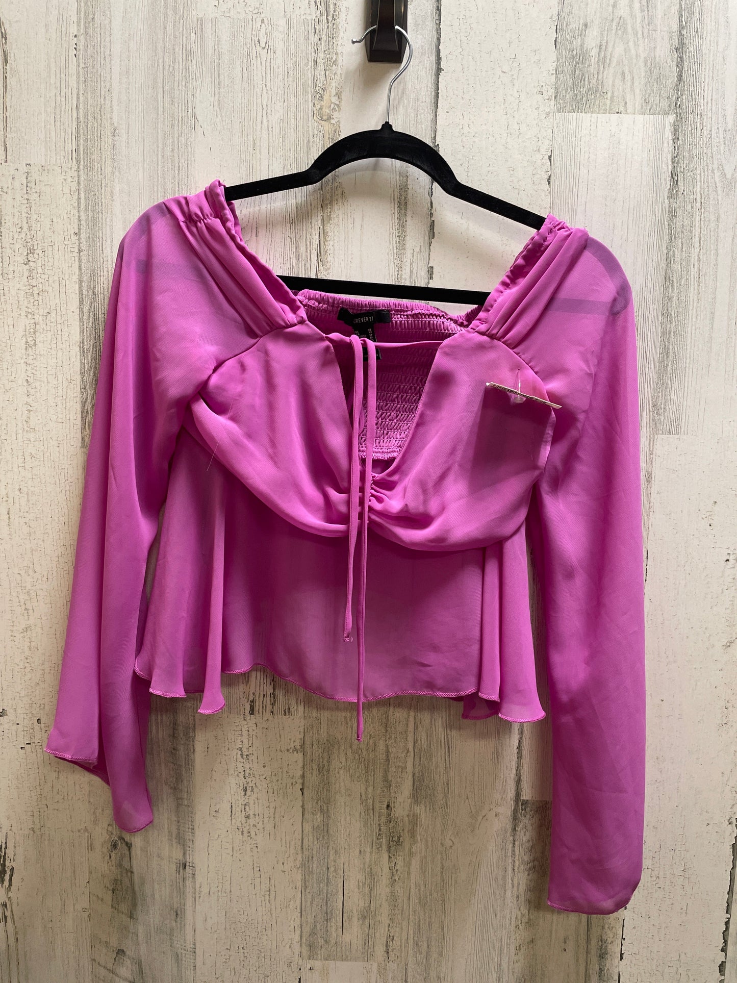 Top Long Sleeve By Forever 21 In Pink, Size: Xs