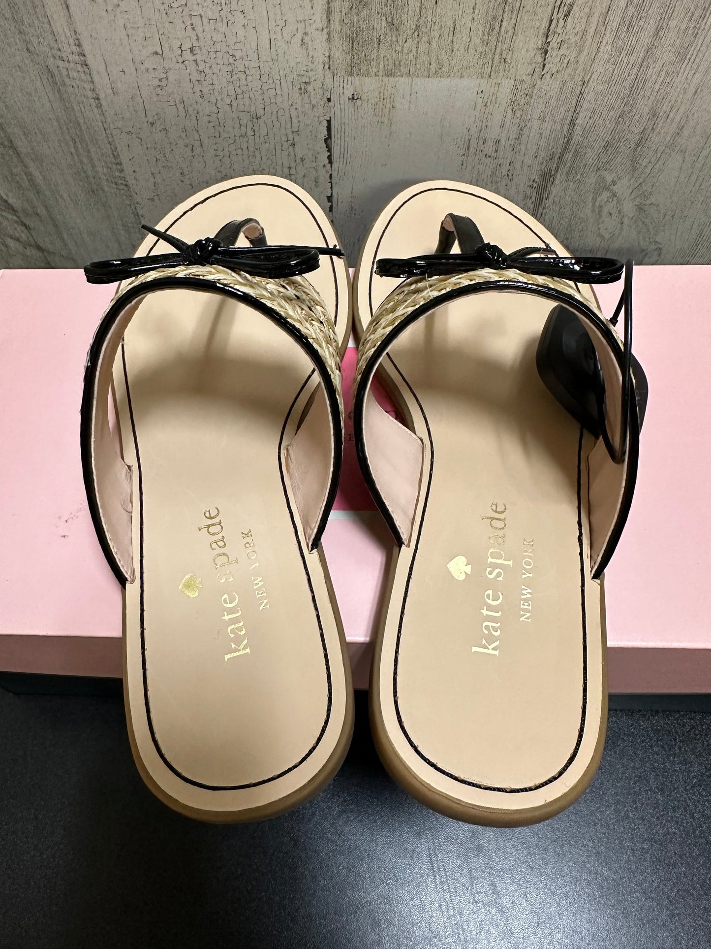 Beige Sandals Flats Kate Spade, Size 6