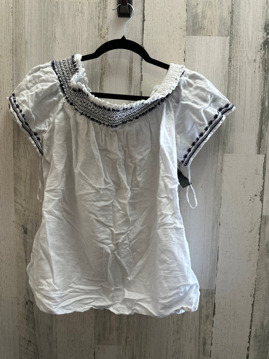 White Top Short Sleeve Ann Taylor, Size Xl