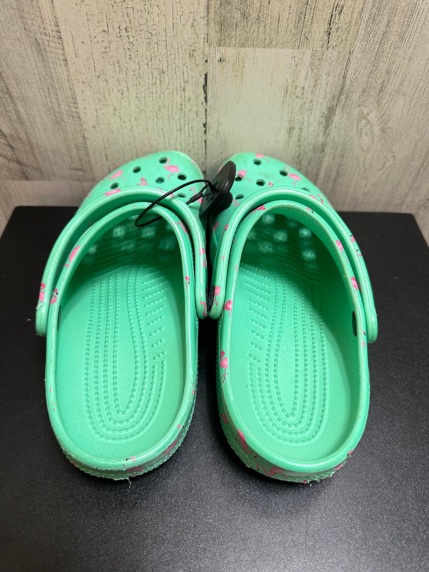 Green Shoes Flats Crocs, Size 9