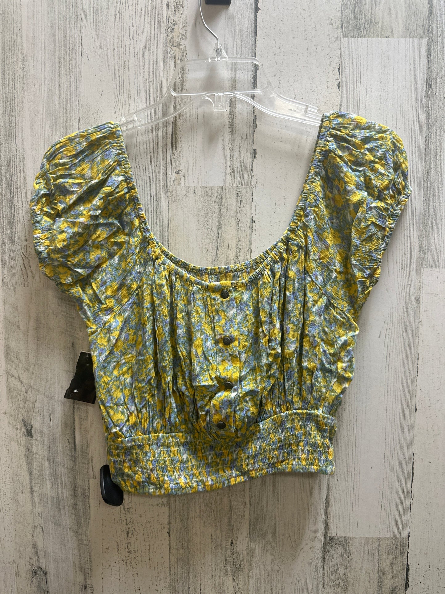 Yellow Top Short Sleeve Free People, Size Xs