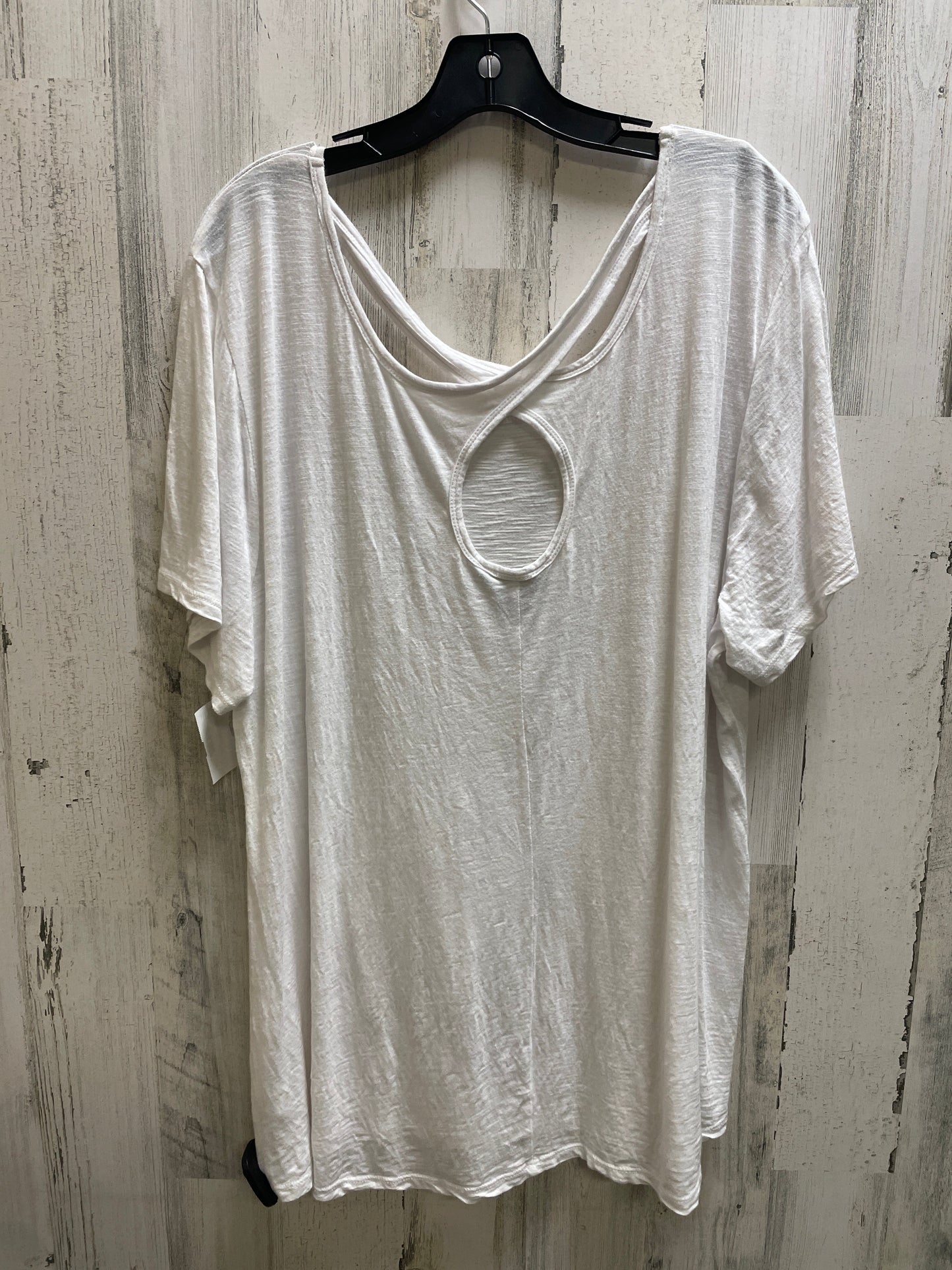 White Top Short Sleeve Basic Natural Reflections, Size 1x