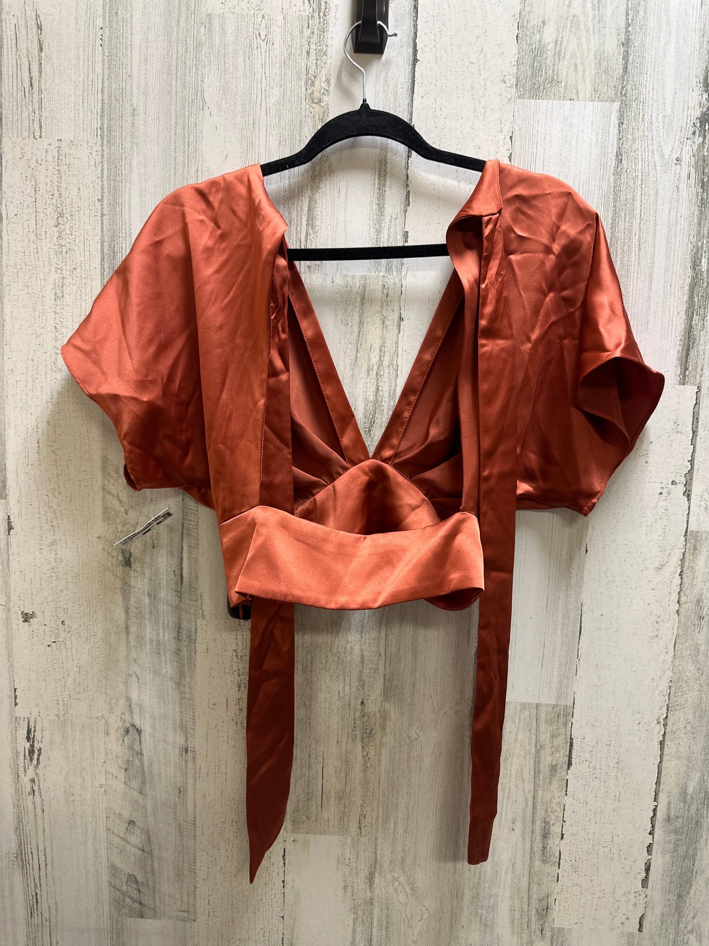 Orange Top Short Sleeve Zara, Size S