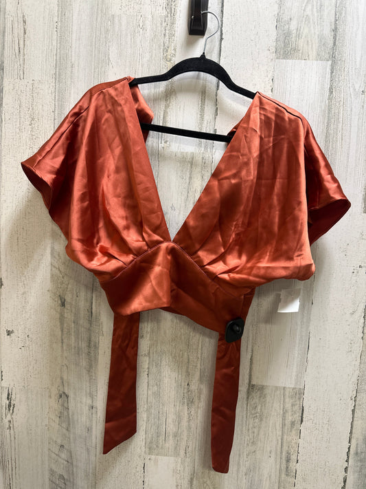 Orange Top Short Sleeve Zara, Size S