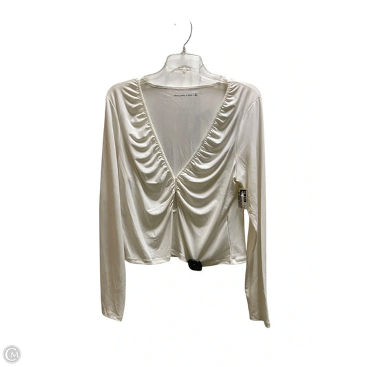 Top Long Sleeve By Abercrombie And Fitch In White, Size: Xl