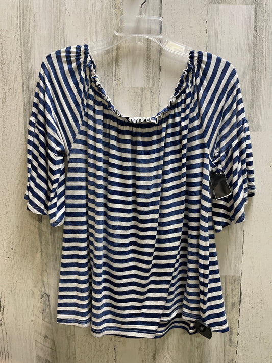 Top Short Sleeve By Lane Bryant In Blue, Size: 2x