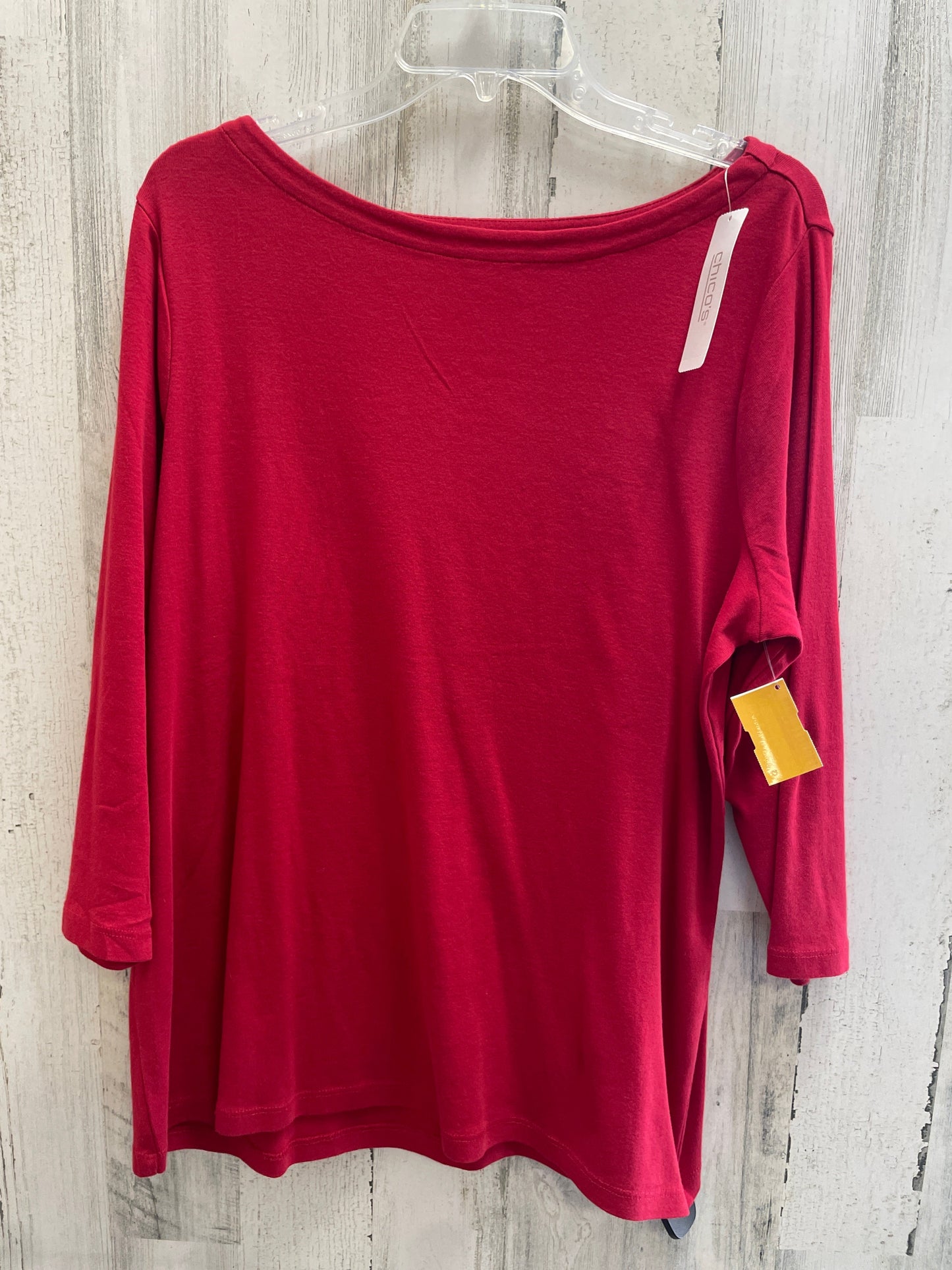 Red Top Short Sleeve Chicos, Size Xxl