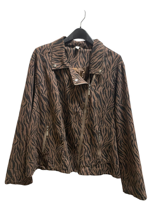 Jacket Moto By Cato In Animal Print, Size: 3x