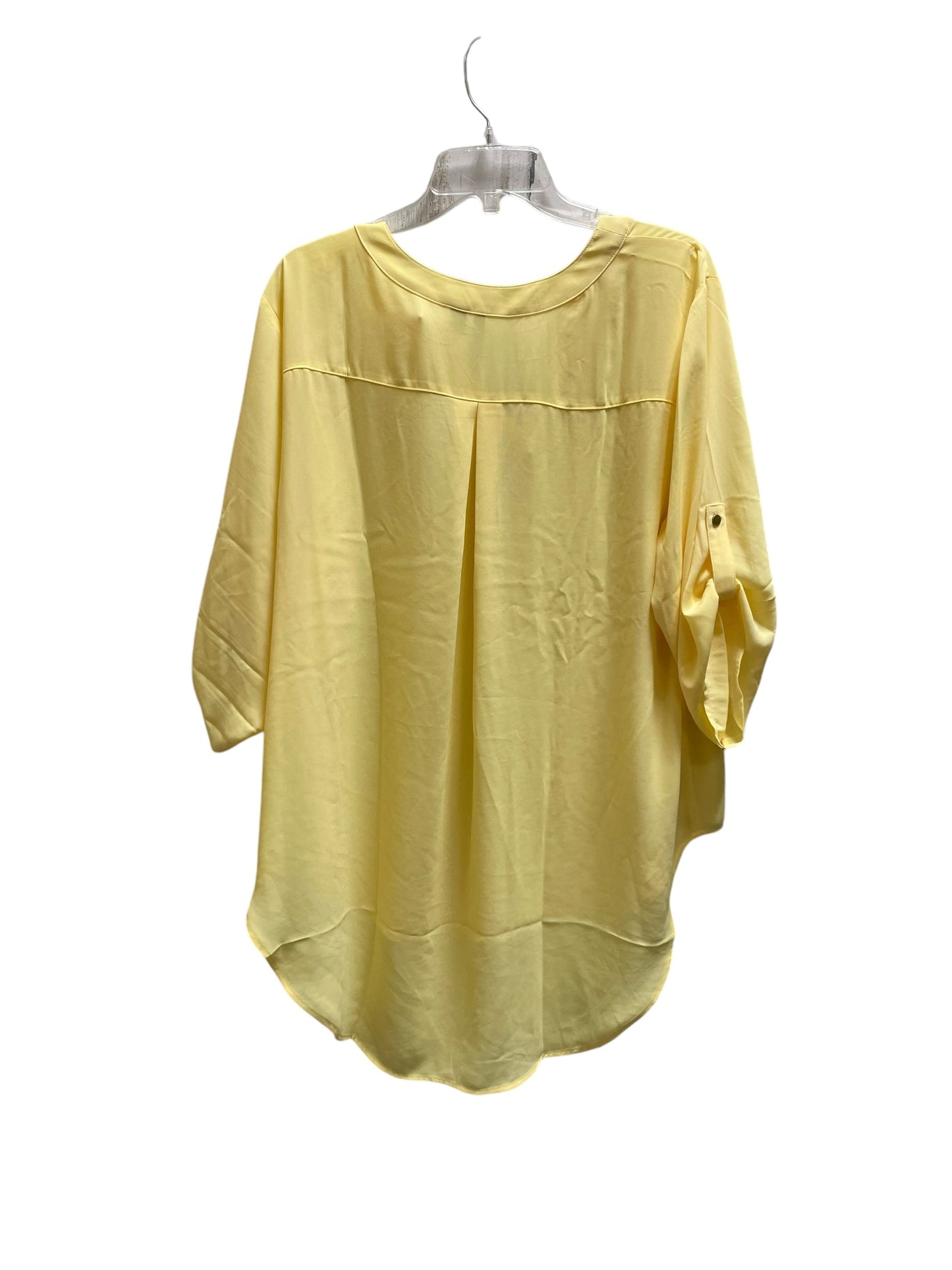 Top Long Sleeve By Cato In Yellow, Size: 2x