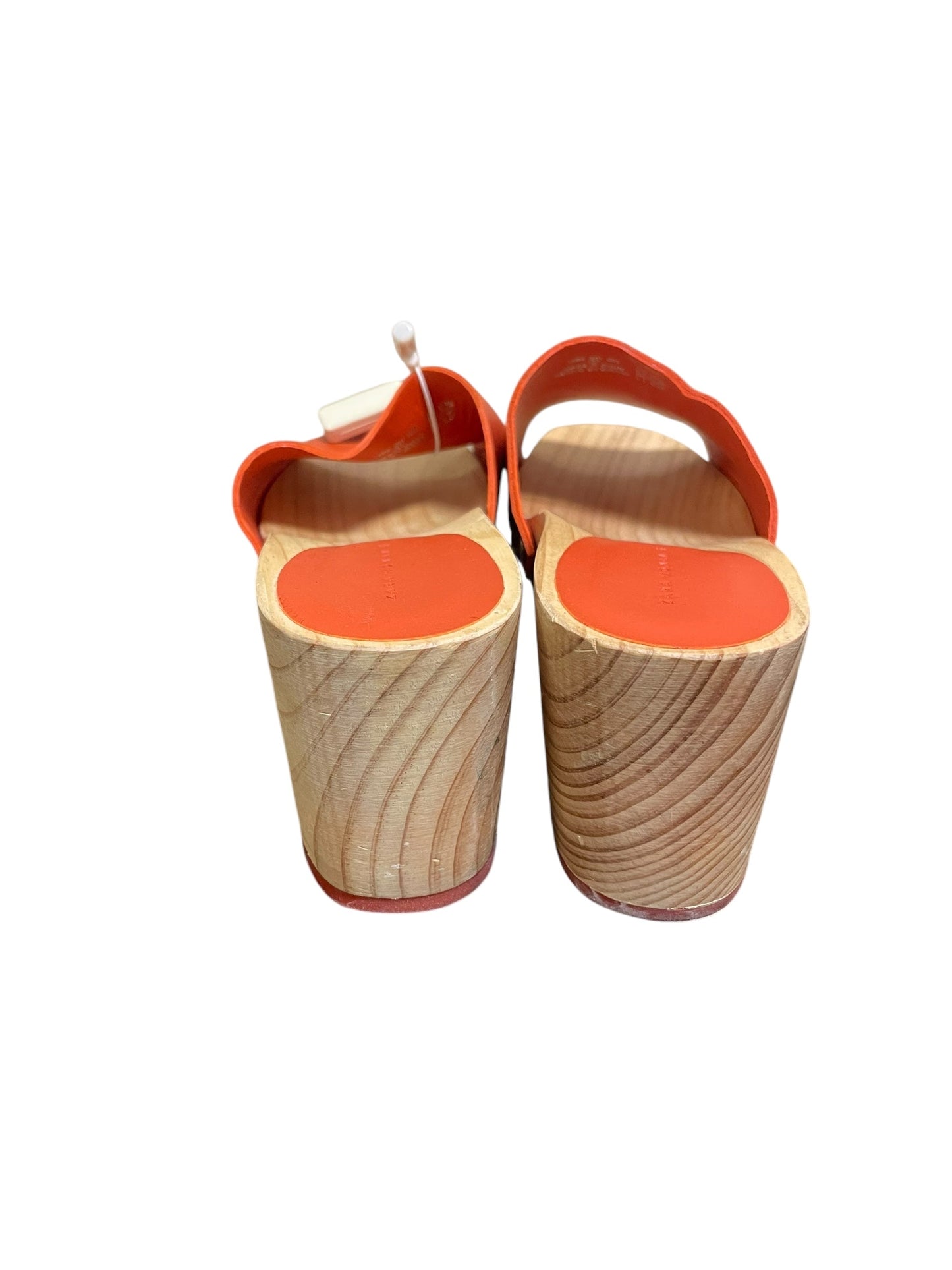 Shoes Heels Platform By Zara Women In Orange, Size: 10