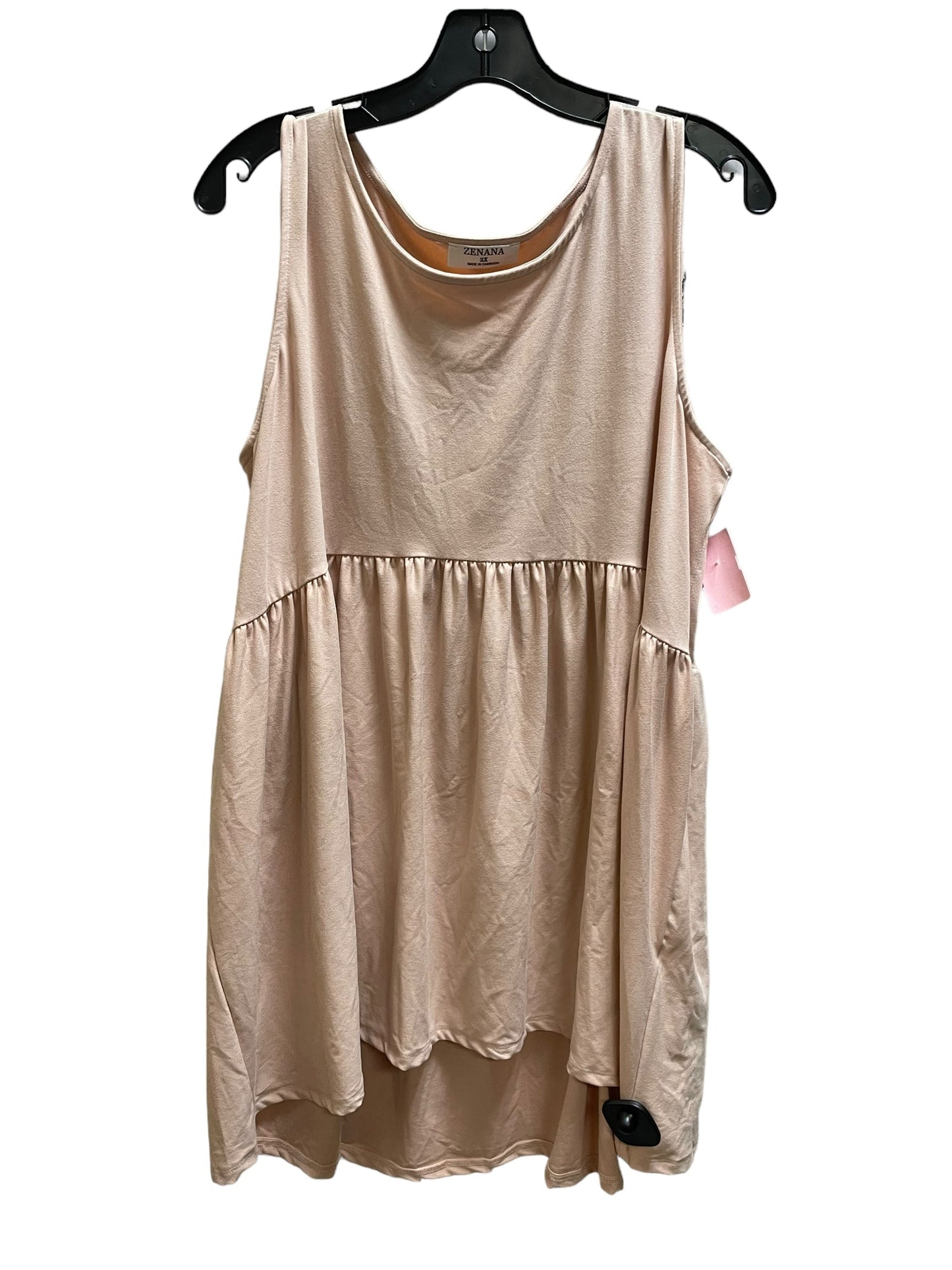 Top Sleeveless By Zenana Outfitters In Peach, Size: 2x