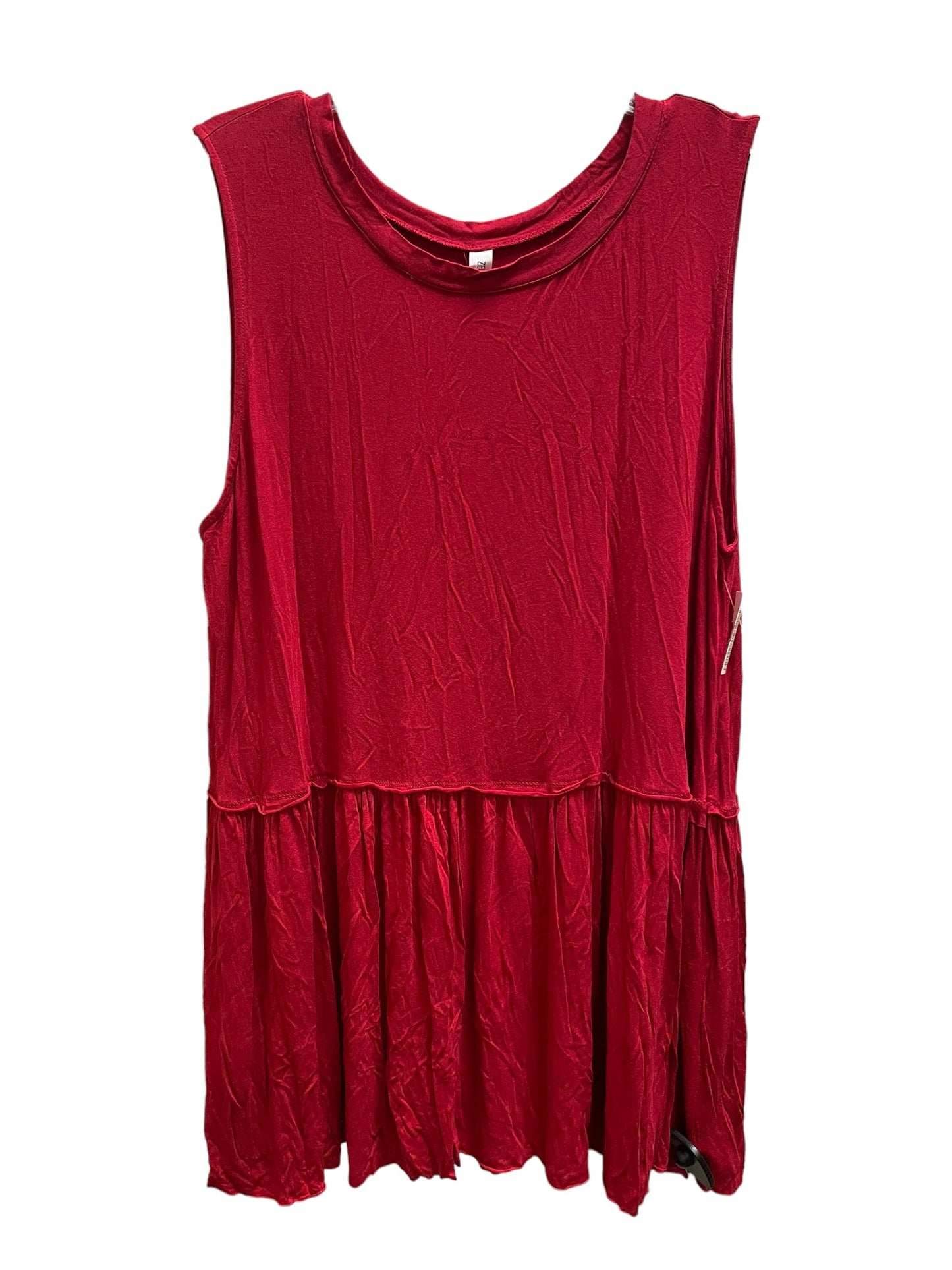 Top Sleeveless Basic By Zenana Outfitters In Red, Size: 2x