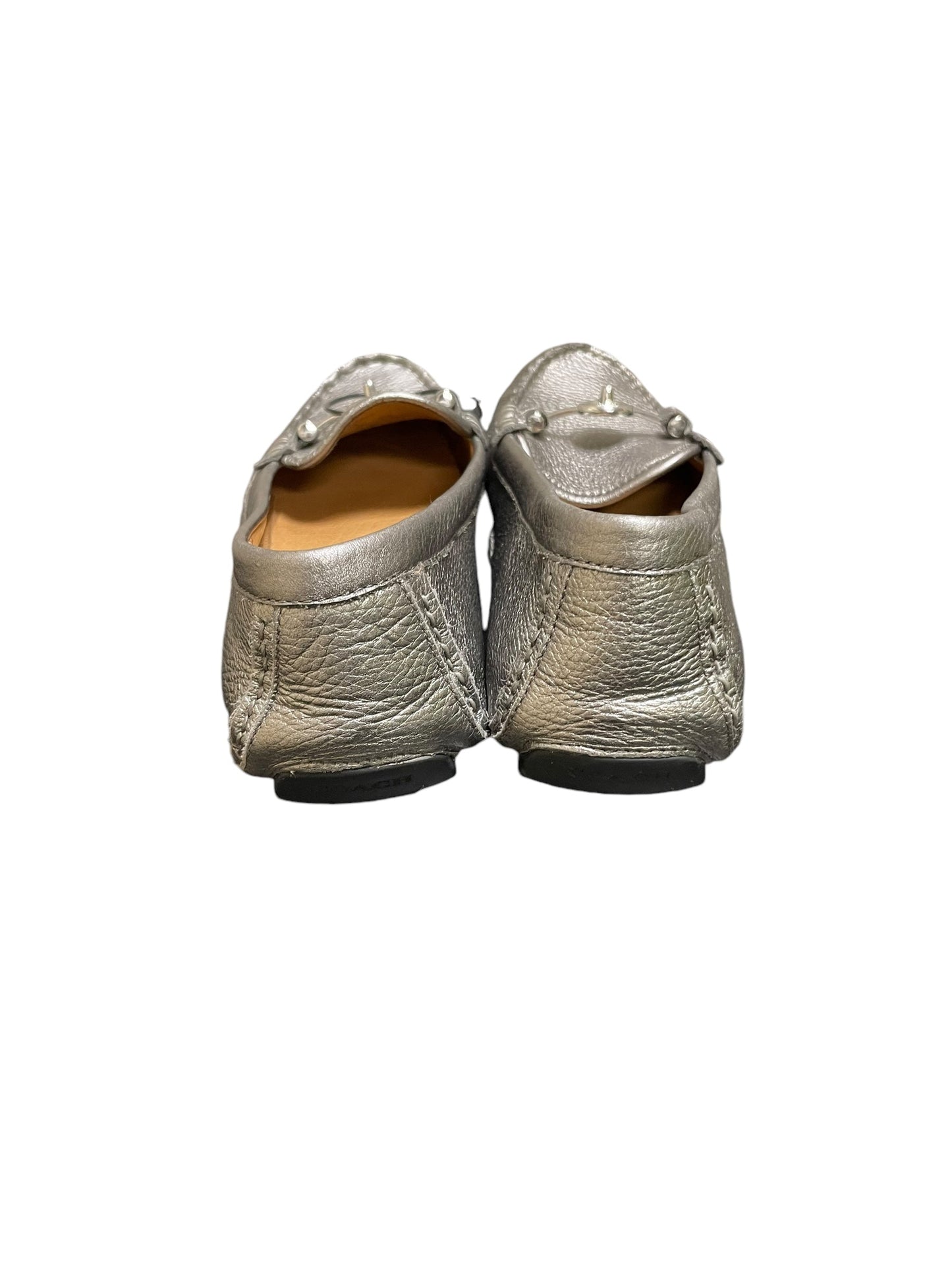 Shoes Flats By Coach In Silver, Size: 7.5